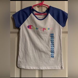 Champion athletic wear, top, shirt, Size 4T, NWT, blue, white